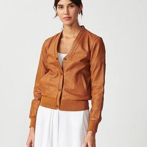 Wanderers Travel Co. | The Londoner Cardi Leather Jacket in Tan, Size 10